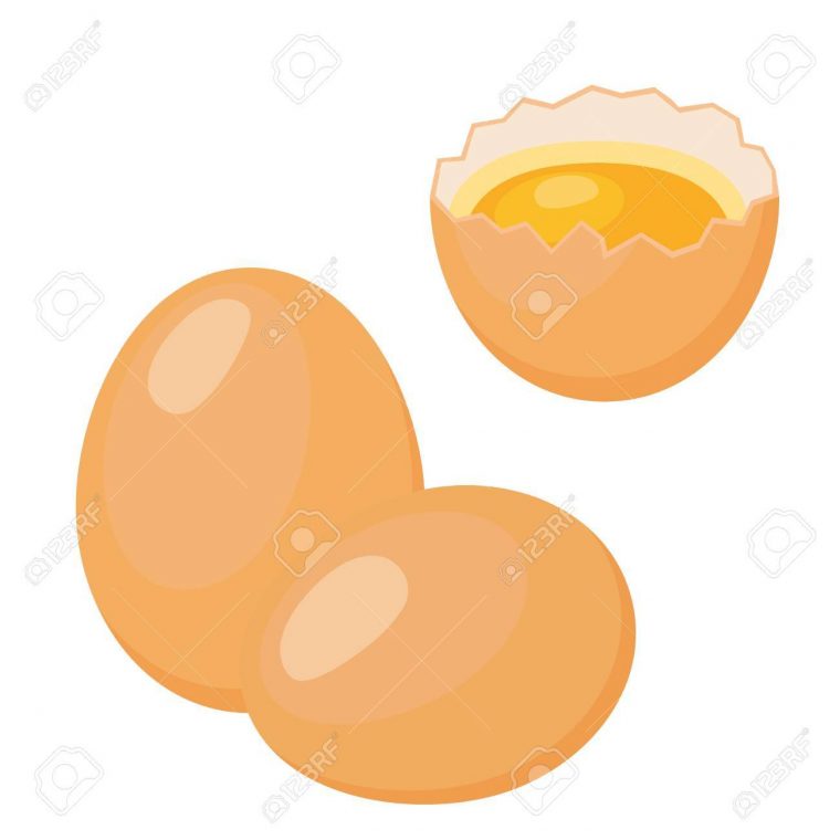 Oeufs Dans Le Style Plat De Dessin Animé. Oeuf Cassé, Coquille D'oeuf Avec  Du Jaune. Nutrition Saine Des Protéines. Oeuf De Ferme Brun. avec Dessin D Oeuf