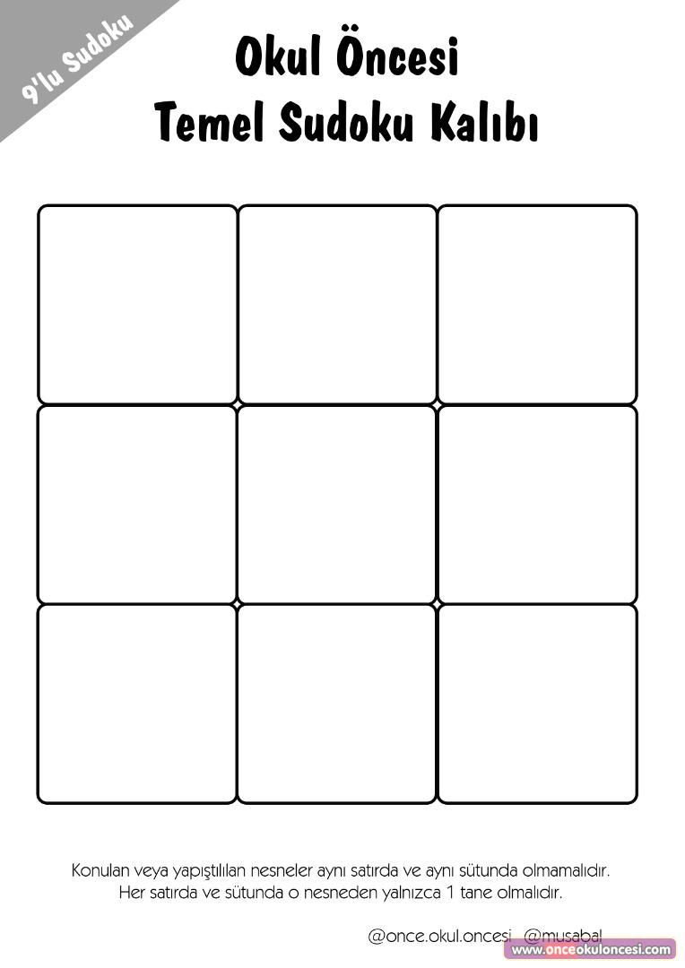 Okul Öncesi Sudoku Kalıbı | Okul, Okul Öncesi Yaşlar Için dedans Grille Sudoku Imprimer