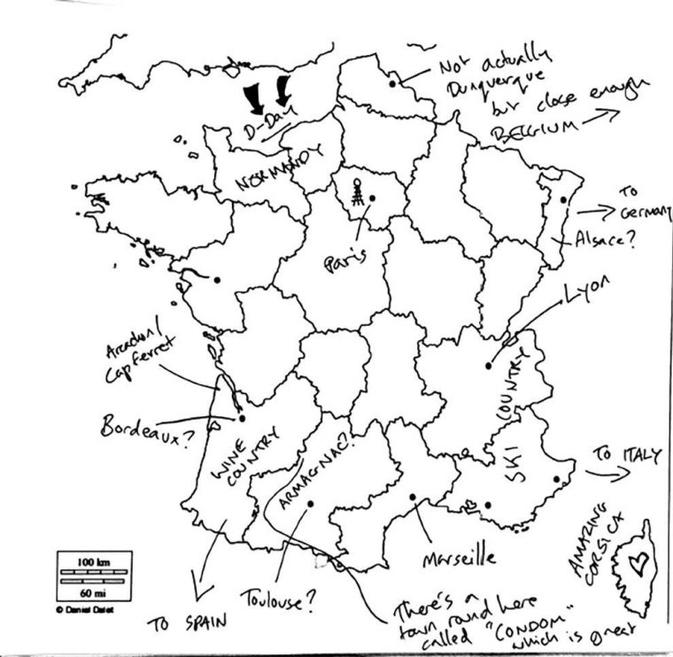 On A Demandé À Des Britanniques De Remplir Une Carte De La pour Carte De France A Remplir