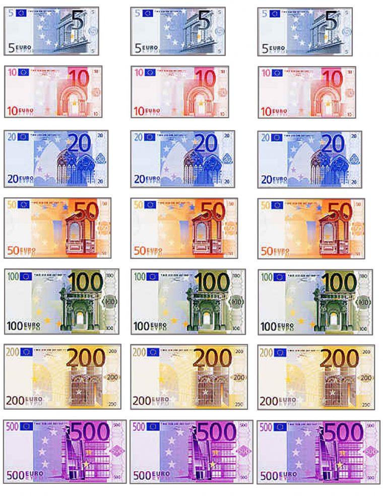 On Joue A Quoi? A La Marchande – 1 Et 2 Et 3 Doudous dedans Billet Euro A Imprimer