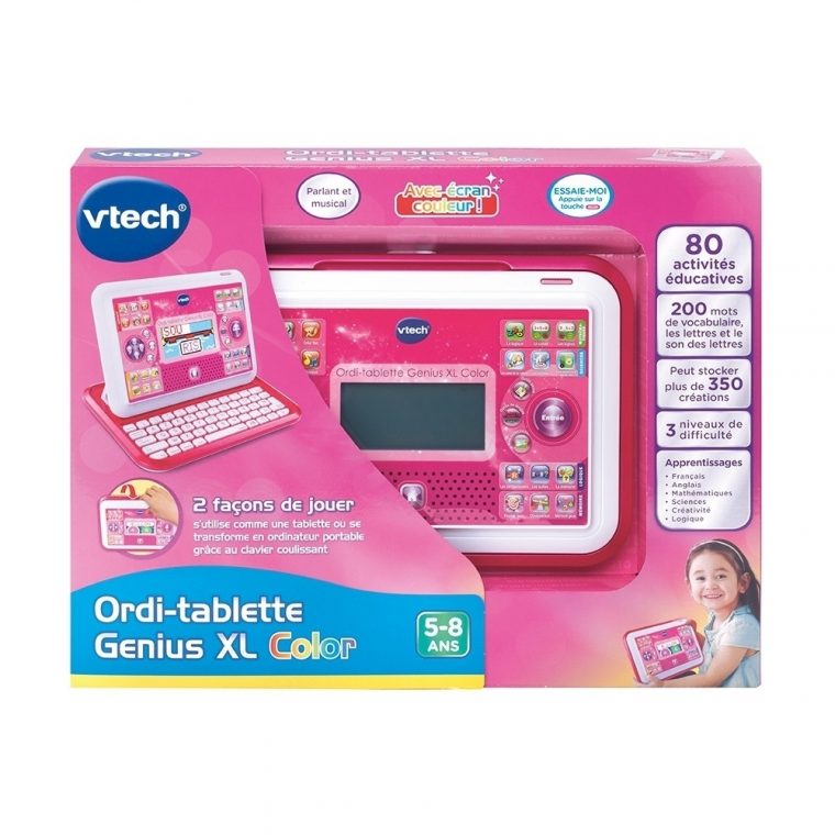 Ordinateur Tablette Genius Xl Color 5-8 Ans Rose Ca3 Ref 80-155555 destiné Ordinateur Educatif Enfant