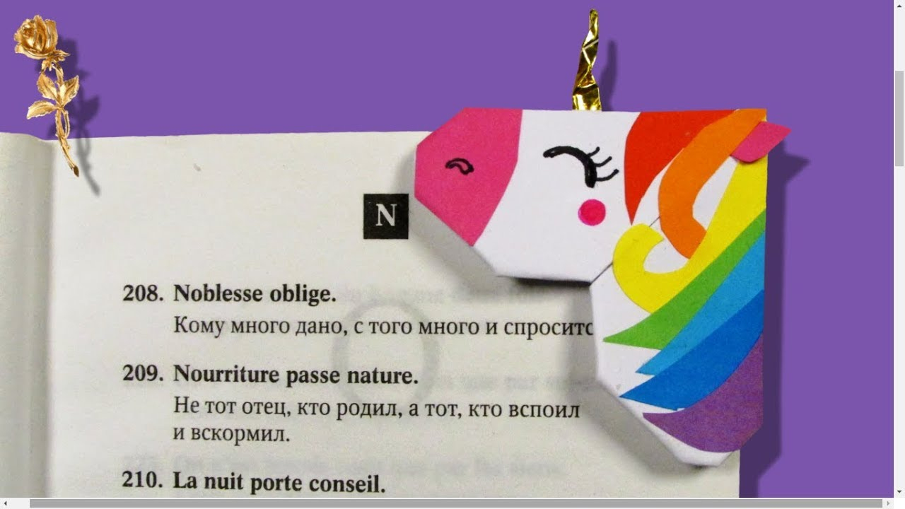 Origami Facile : Marque-Page 🦄 « Licorne » encequiconcerne Marque Page Gratuit À Imprimer