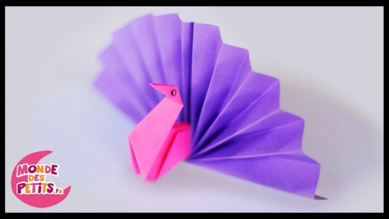 Origami: Le Paon En Papier Plié pour Pliage Papier Enfant