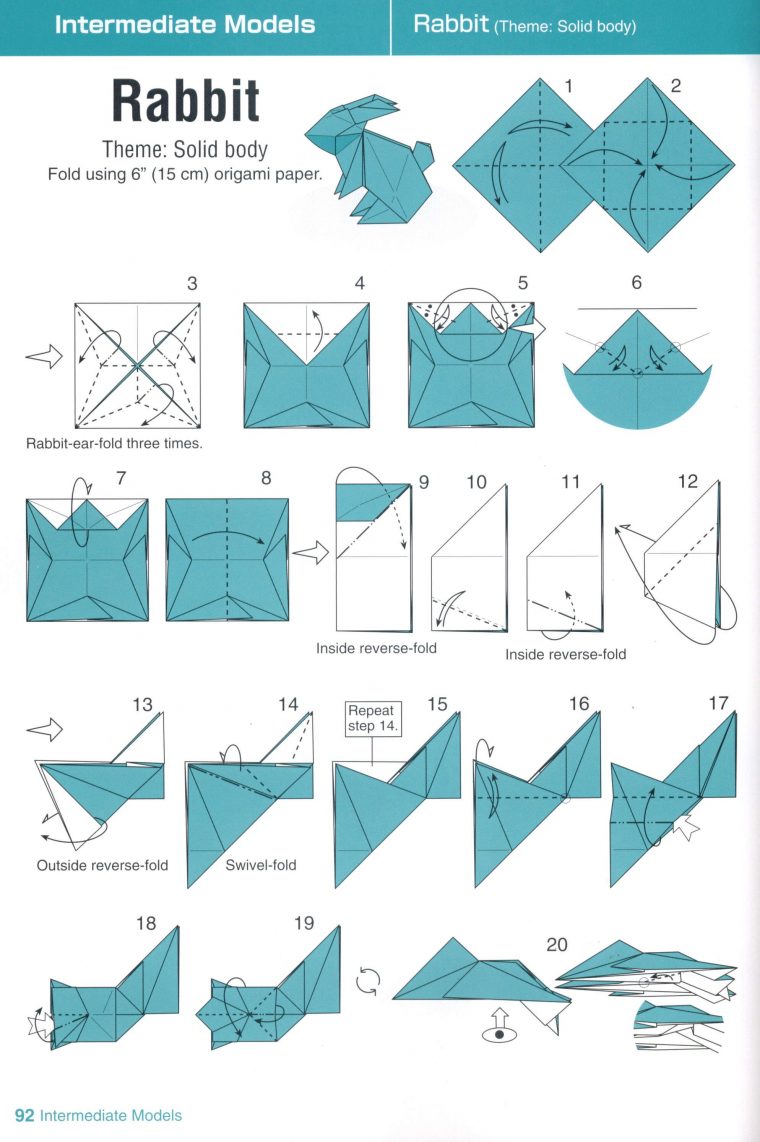 Origami Rabbit Instructions First Page. | Origami Animaux encequiconcerne Tangram Lapin