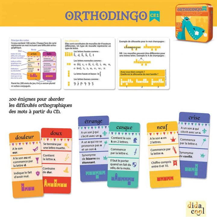 Orthodingo Ce1 – Jeu D'orthographe Lexicale intérieur Jeux Educatif Ce1