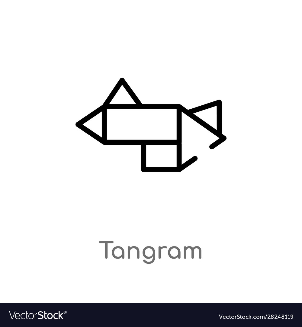 Outline Tangram Icon Isolated Black Simple Line intérieur Tangram Simple