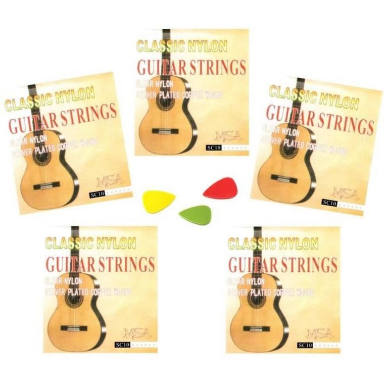 Pack 5 Jeux De Cordes Guitare Classique 3 Médiators concernant Jeu D Instruments