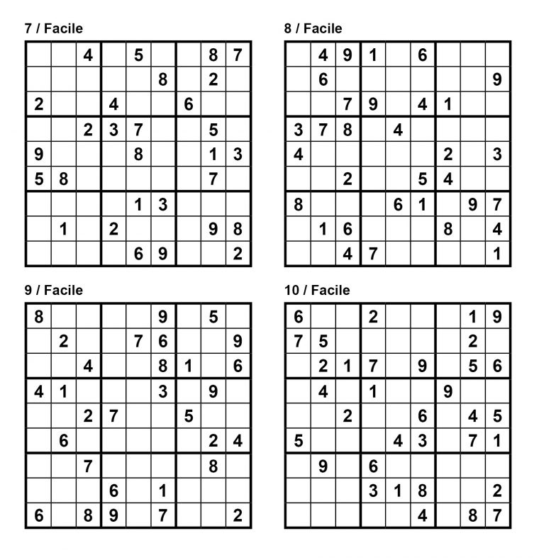 Pack N° 1 De 10 Grilles De Sudoku 9X9 / Niveau Facile destiné Sudoku Lettres À Imprimer