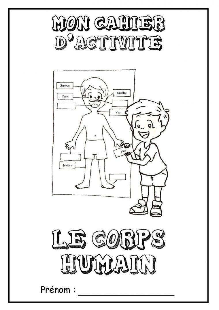 Page De Garde Cahier D'activités "le Corps Humain" à Le Corps Humain En Maternelle