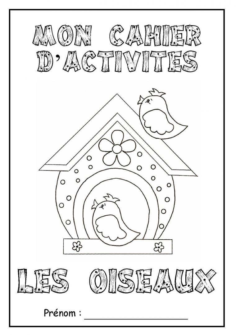 Page De Garde Cahier D'activités "les Oiseaux" destiné Cahier D Activité Maternelle