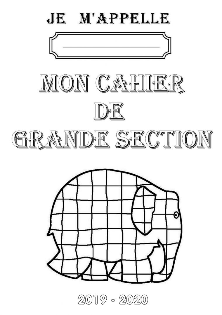 Page De Garde De Mon Cahier De Grande Section tout Cahier Coloriage A Imprimer