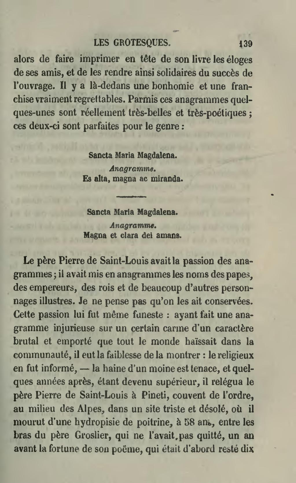 Page:gautier - Les Grotesques, 1856.djvu/159 - Wikisource serapportantà Anagrammes À Imprimer 