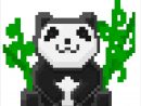 Panda Et Bambous En Pixel Art dedans Modele Dessin Pixel