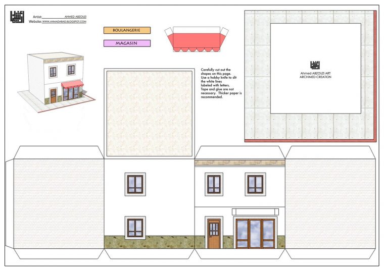 Paper House Print Out | Faire Plan Maison, Maquette Maison à Patron De Maison En Papier A Imprimer