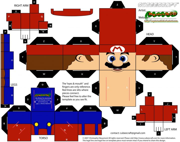 Paper Toys Mario – La Fée Biscotte dedans Paper Toy A Imprimer