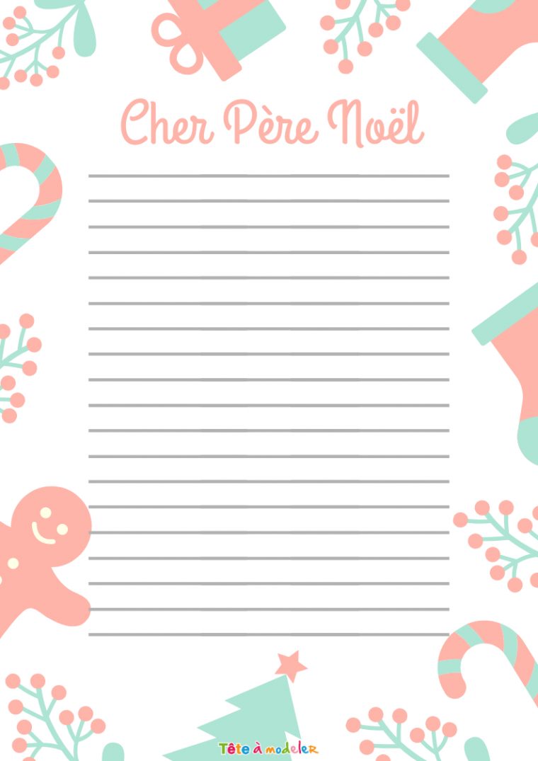 Papier À Lettre Pere Noël "usé" – Tête À Modeler pour Papier Lettre De Noel