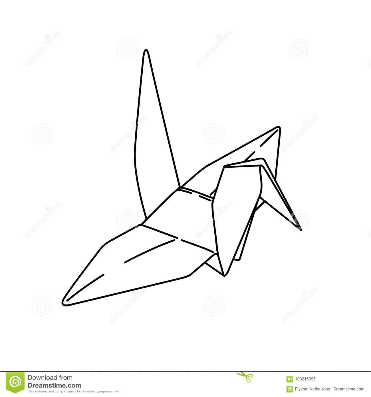 Papier D&amp;#039;origami D&amp;#039;oiseau Simple Vecteur D&amp;#039;illustration Au dedans Dessin D Oiseau Simple 