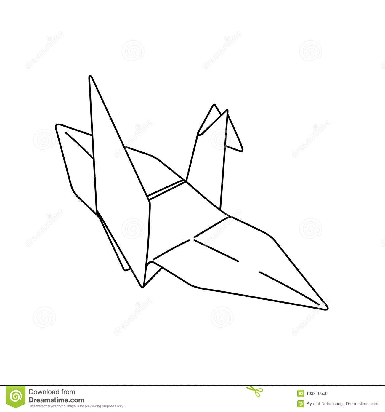 Papier D'origami D'oiseau Simple Vecteur D'illustration Au intérieur Dessin D Oiseau Simple