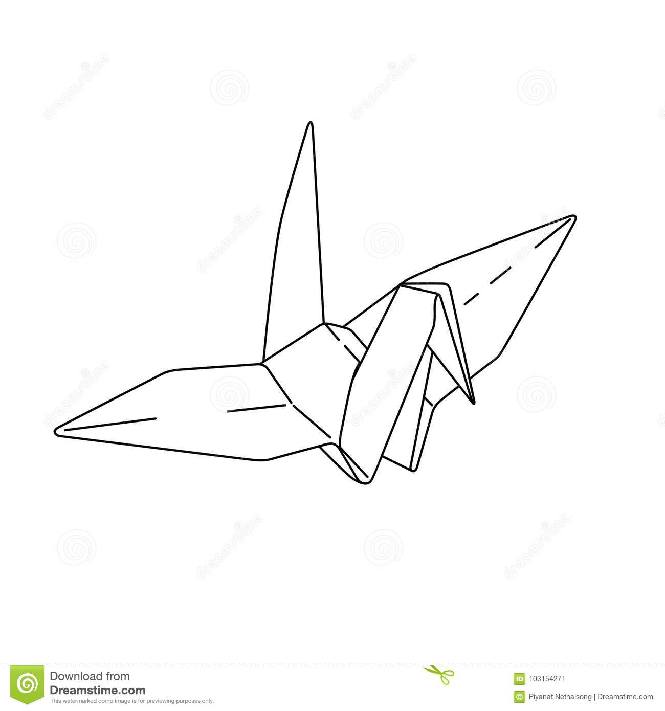 Papier D'origami D'oiseau Simple Vecteur D'illustration Au tout Dessin D Oiseau Simple