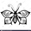 Papillon Abstrait, Dessin En Noir Et Blanc, Contour Ornement concernant Papillon À Dessiner