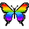 Papillon Arc-En-Ciel En Pixel Art dedans Jeu De Coloriage Pixel