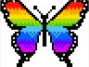 Papillon Arc-En-Ciel En Pixel Art tout Jeux Dessin Pixel