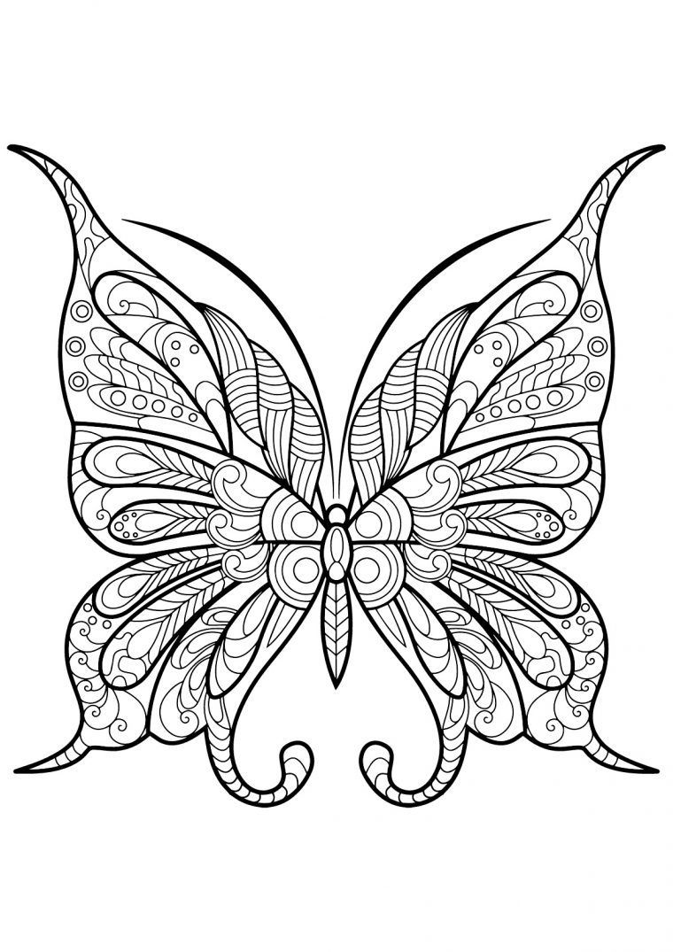 Papillon Jolis Motifs 9 – Papillons & Insectes – Coloriages concernant Dessin Papillon À Colorier