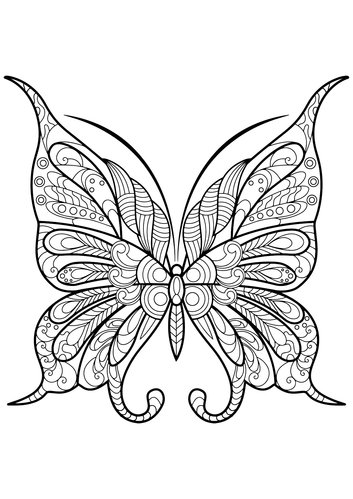 Papillon Jolis Motifs 9 - Papillons &amp; Insectes - Coloriages concernant Dessin Papillon À Colorier