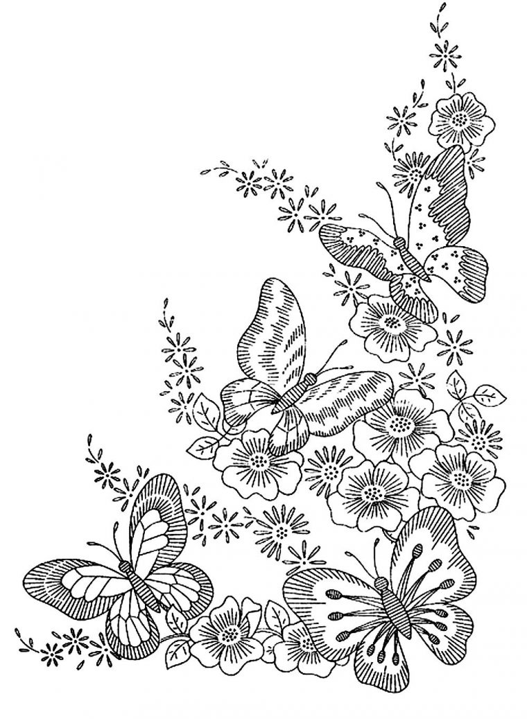 Papillons Fleurs – Coloriages D'insectes – 100% Mandalas Zen pour Dessin Papillon À Colorier