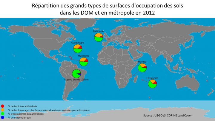 Part Du Territoire Des Dom Occupé Par Les Écosystèmes Peu tout Département D Outre Mer Carte