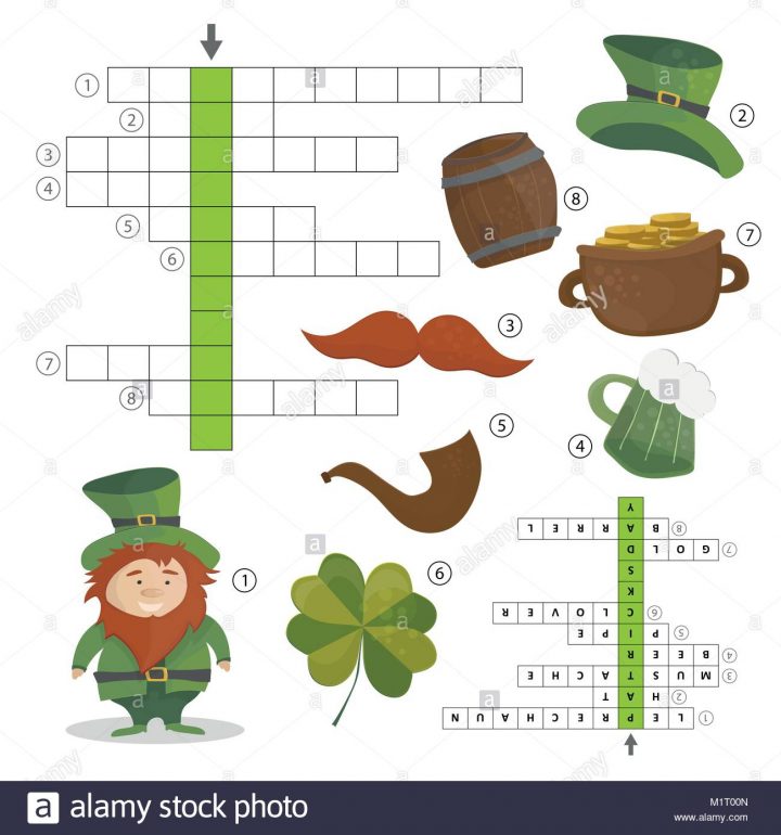 Patricks Day Holiday – Puzzle – Jeu De Mots Croisés. Réponse avec Jeu De Mot Croisé