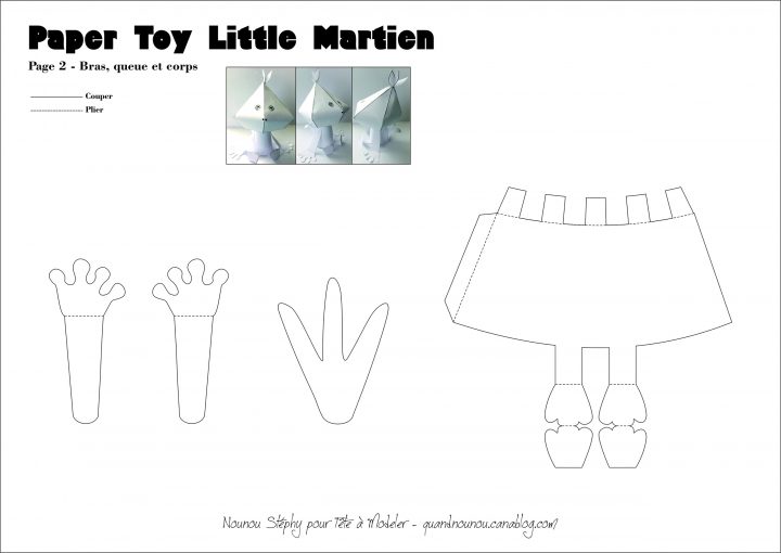 Patron Du Paper Toy Martien 1/2 pour Paper Toy A Imprimer