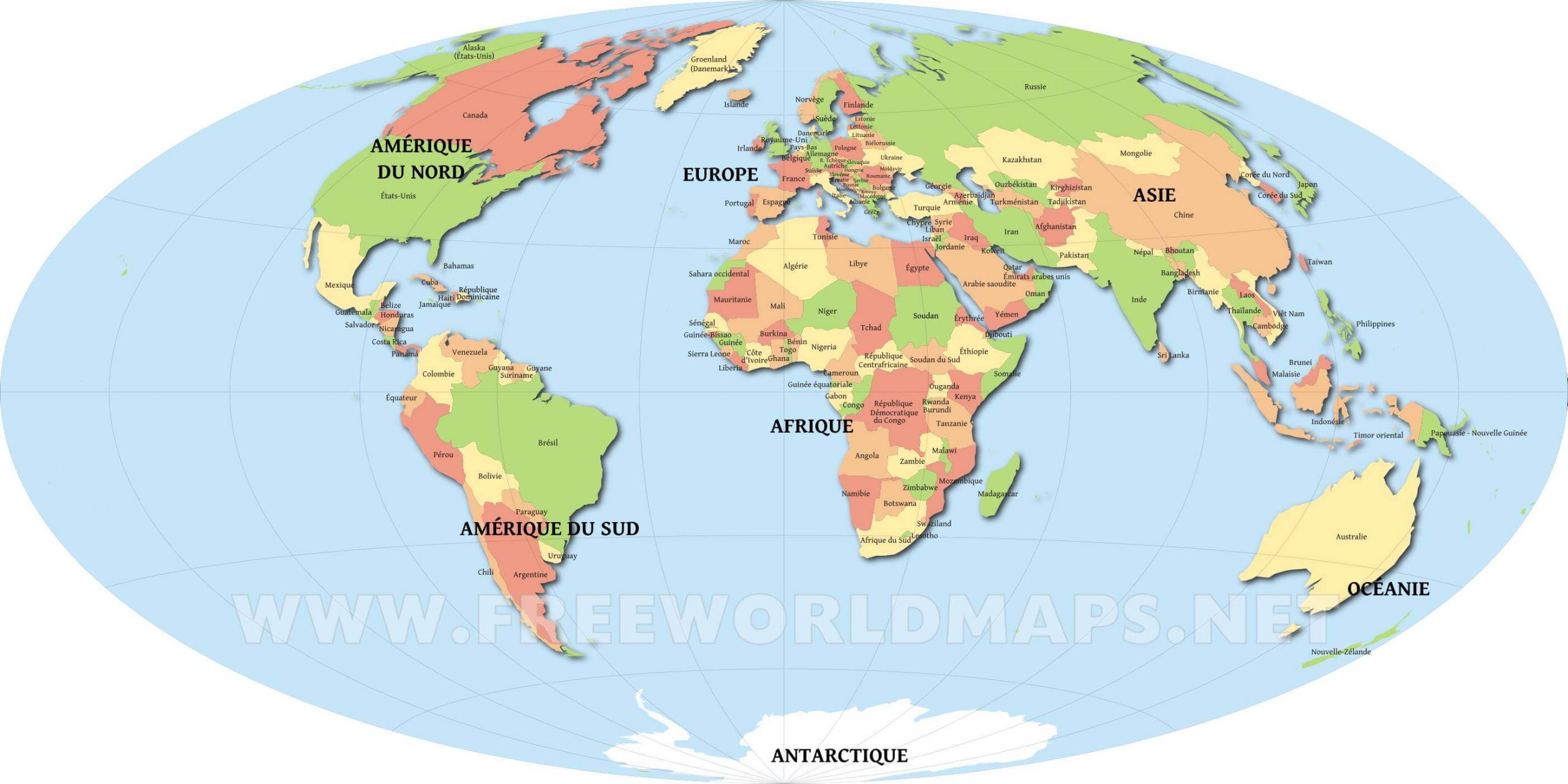Pays Du Monde - Carte Des Pays Du Monde avec Carte Des Pays De L Europe