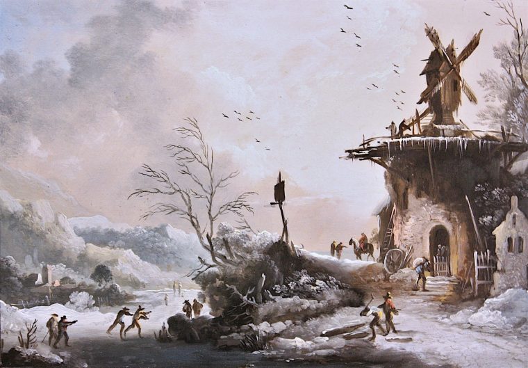 Paysage D'hiver Au Moulin, Entourage De Klaes Molenaer, Xviie Siecle encequiconcerne Dessin De Paysage D Hiver