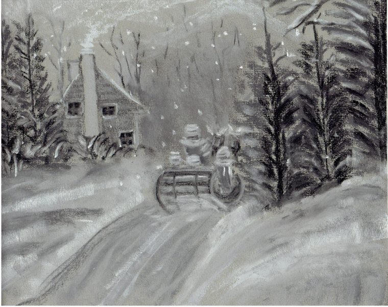 Paysage D'hiver | Dessin Au Fusain, Peinture Dessin, Dessin serapportantà Dessin De Paysage D Hiver