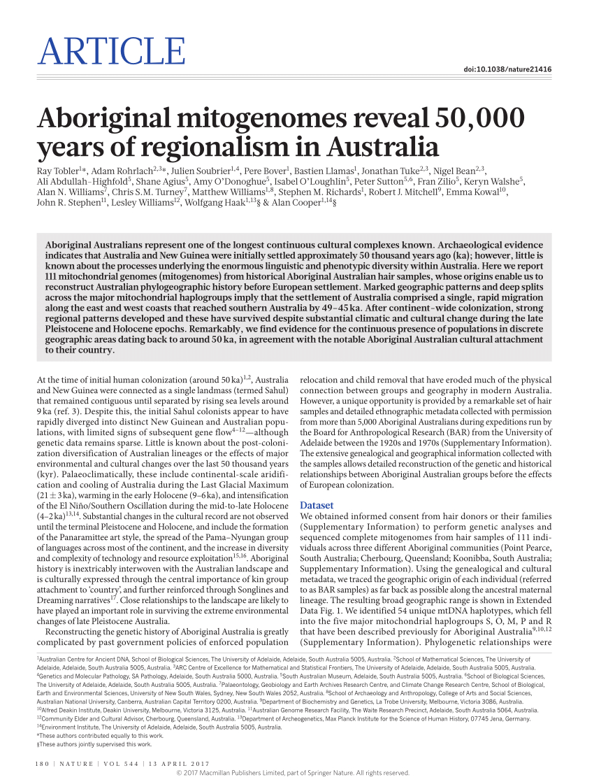 Pdf) Aboriginal Mitogenomes Reveal 50,000 Years Of intérieur Combien De Region En France 2017