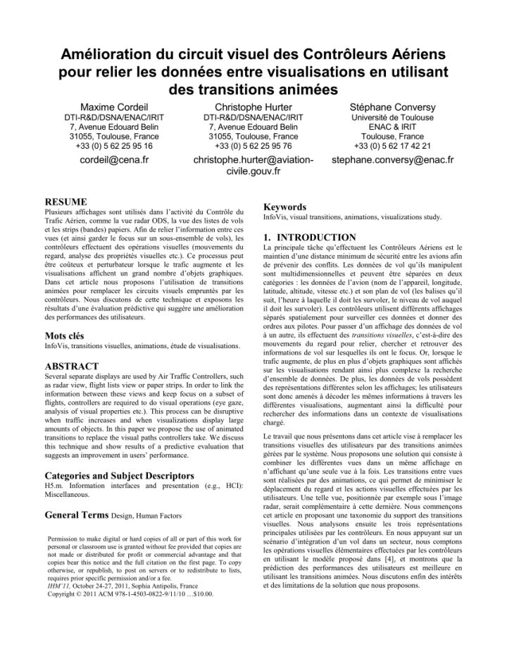 Pdf) Amélioration Du Circuit Visuel Des Contrôleurs Aériens destiné Ivre Mots Fleches