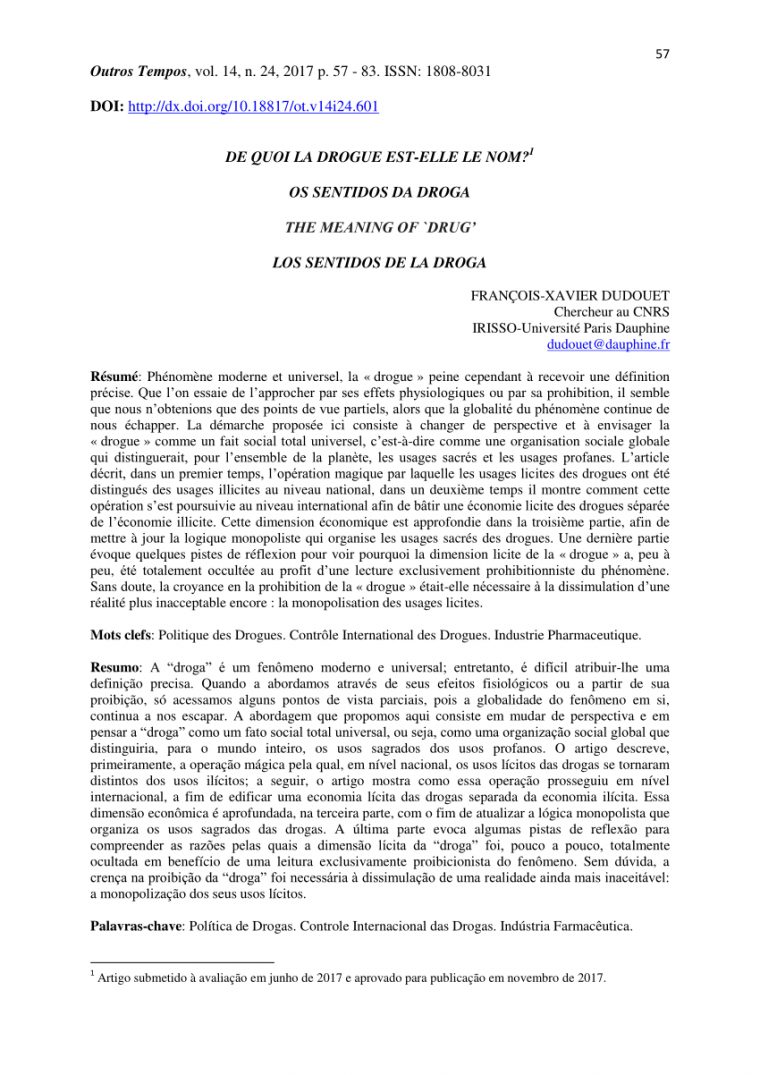 Pdf) De Quoi La Drogue Est-Elle Le Nom? concernant Prohibé Mots Fléchés