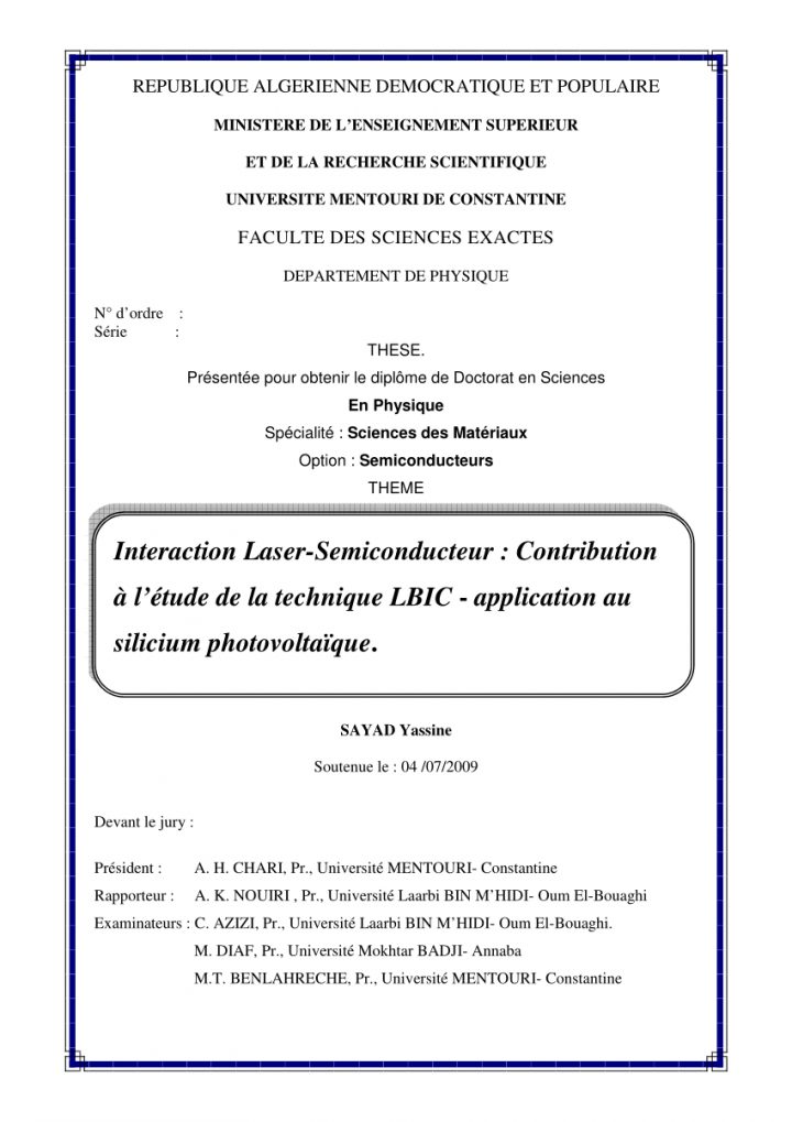 Pdf) Interaction Laser-Semiconducteur: Contribution À L tout Ivre Mots Fleches