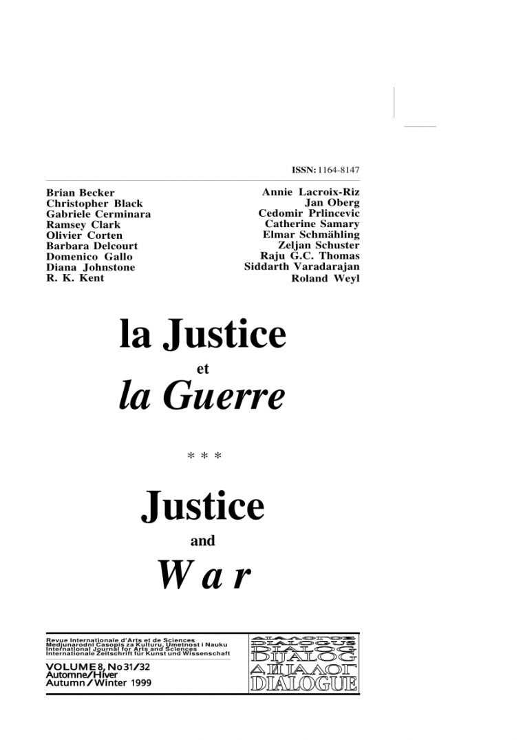 Pdf) Justice And War (La Justice Et La Guerre) – Proceedings à Prohibé Mots Fléchés