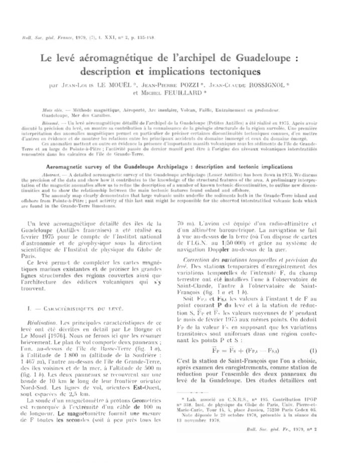 Pdf) Le Leve Aeromagnetique De L'archipel De Guadeloupe encequiconcerne Carte De France Region A Completer