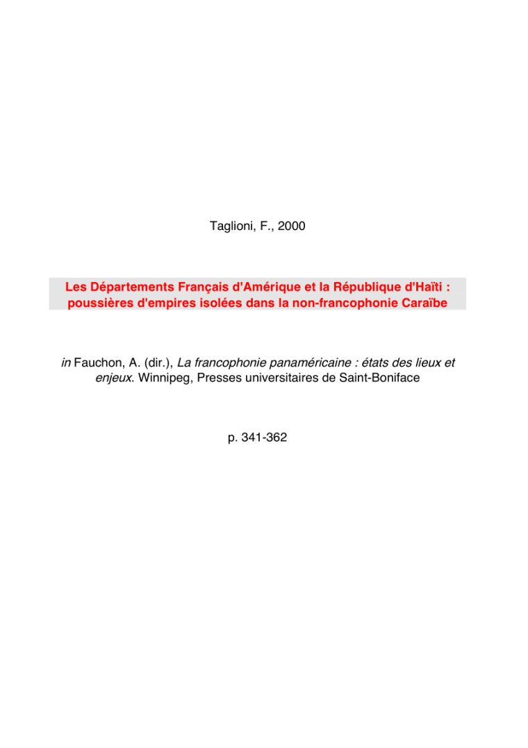 Pdf) Les Départements Français D'amérique Et La République D tout Puzzle Des Départements Français