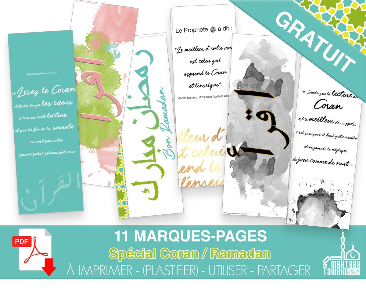 Pdf Marques-Pages Coran / Ramadan (Fichier Téléchargeable intérieur Marque Page Gratuit À Imprimer
