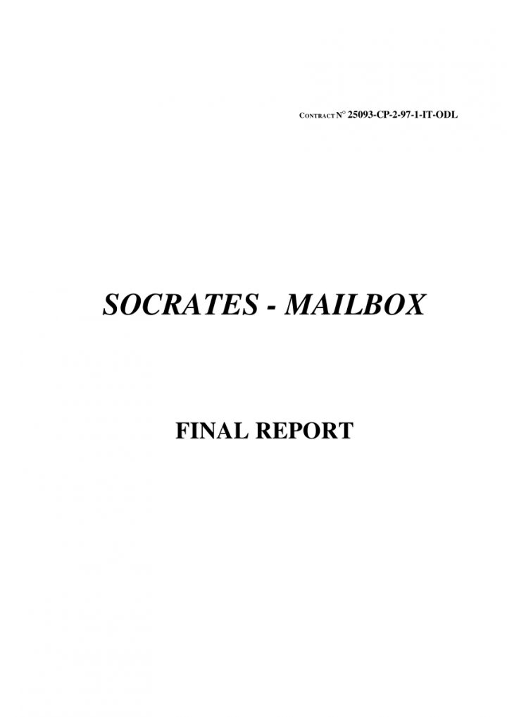 Pdf) Socrates Mailbox – Synthesis Report encequiconcerne Mot Croisé Cp