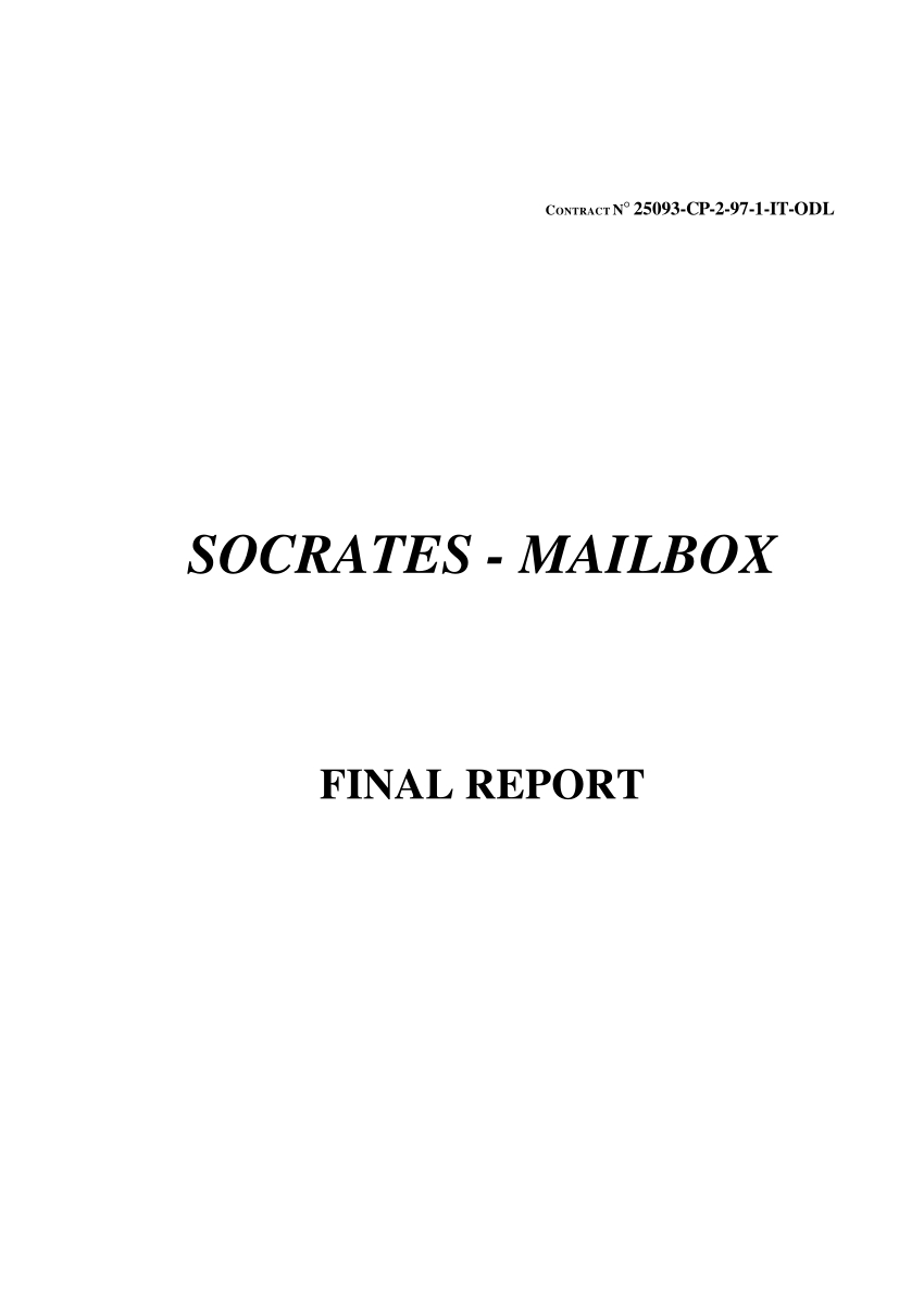 Pdf) Socrates Mailbox - Synthesis Report encequiconcerne Mot Croisé Cp