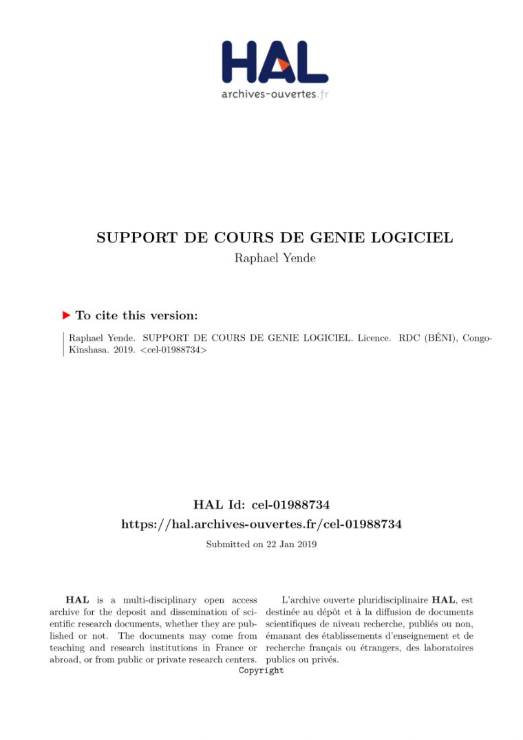 Pdf) Support De Genie Logiciel serapportantà Prohibé Mots Fléchés