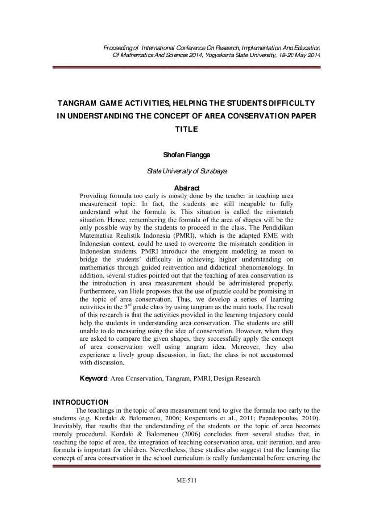 Pdf) Tangram Game Activities, Helping The Students tout Tangram Cycle 3