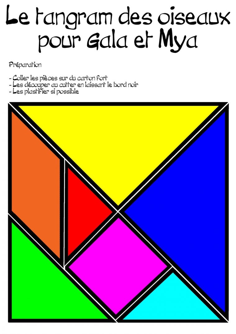 Peintures Numériques: Le Tangram Des Grandes ! intérieur Tangram À Découper