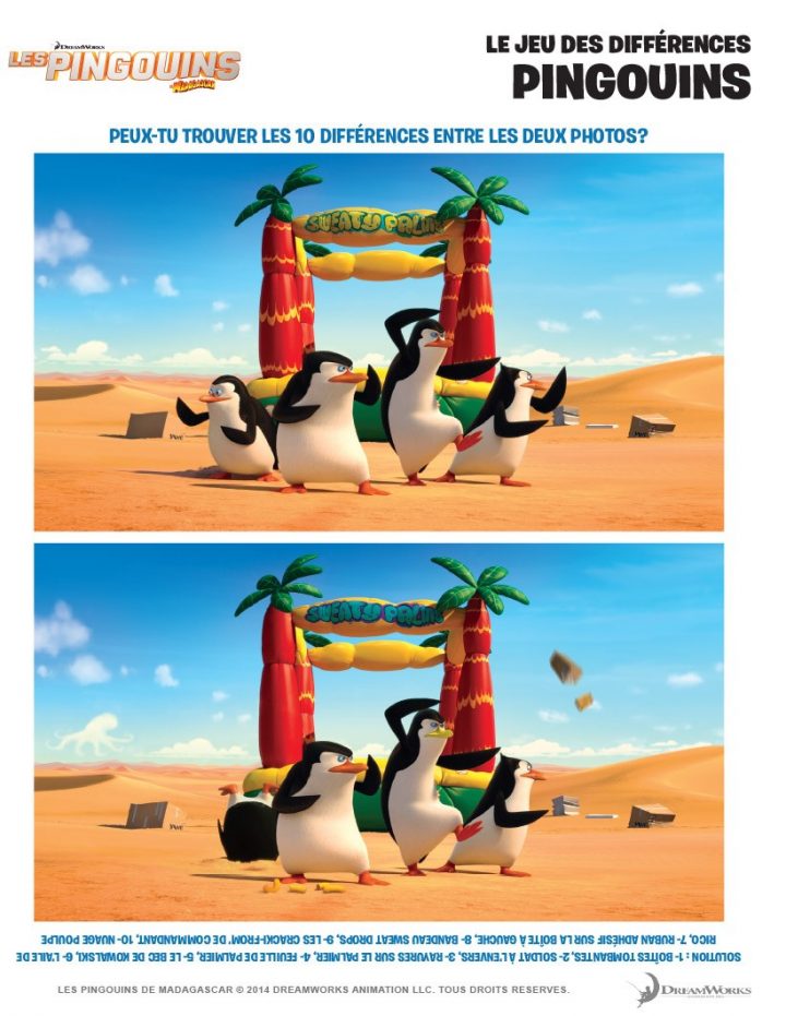 Penguins Of Madagascar Differences Game Online Games serapportantà Trouver Les Difference