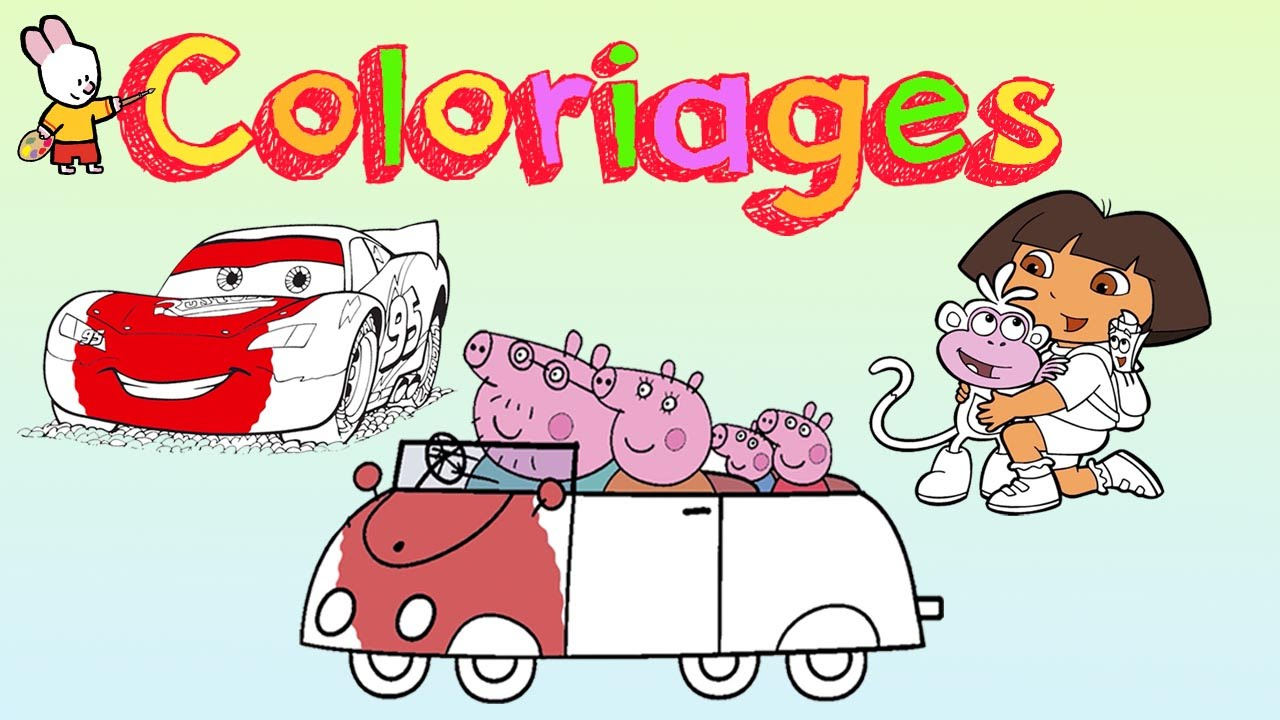 Peppa Pig # Cars # Dora L'exploratrice - Cahier De Coloriage #1 dedans Cahier Coloriage A Imprimer